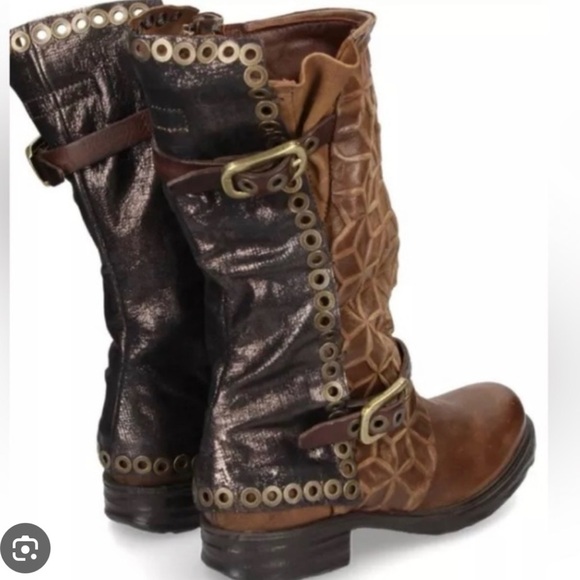 A.S.98 Shoes - A.S.98 Two-Tone Leather Combat Boots
